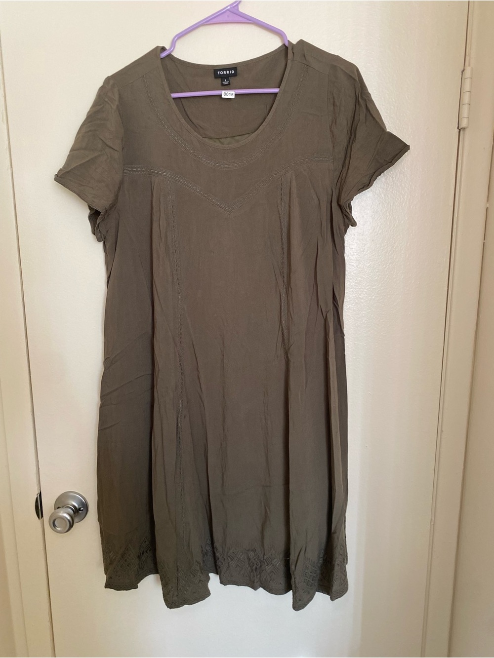 torrid Olive Green Short-Sleeve Tunic Dress 1x